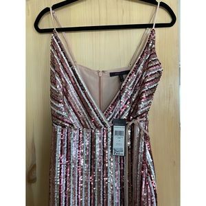Pink BCBG sequin wrap dress
